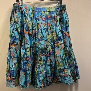 Lane Bryant Blue Printed Mini Skirt Womens Plus Size 14/16